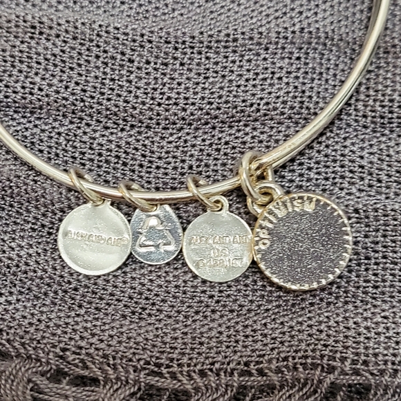 Alex & Ani bracelet, shiny sliver. Blue zircon stone. - Picture 5 of 6